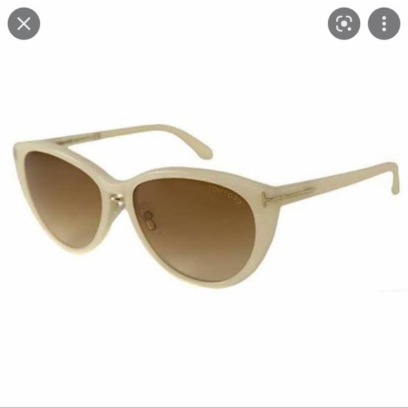 Tom Ford Accessories - Tom Ford Gina TF 345 20F Ivory/Brown Gradient Cat-eye Sunglasses